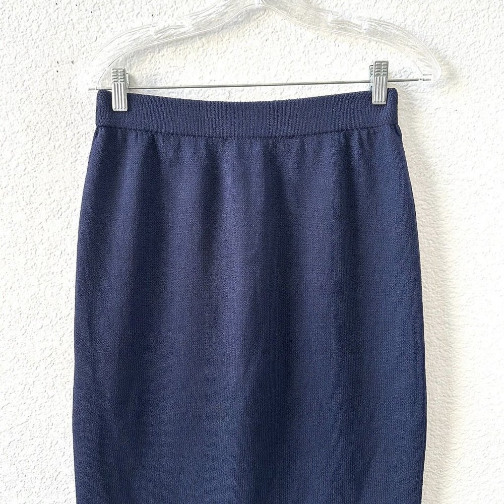 St. John Pencil Skirt Blue Santana Knit Size 6 - Picture 2 of 6